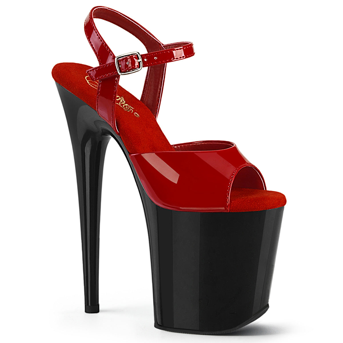 Pleaser Sandals FLAMINGO-809 Red Pat/Blk