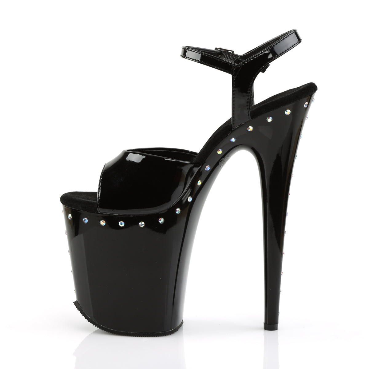 Pleaser Sandali da donna FLAMINGO-809ABLS BLK PAT / BLK