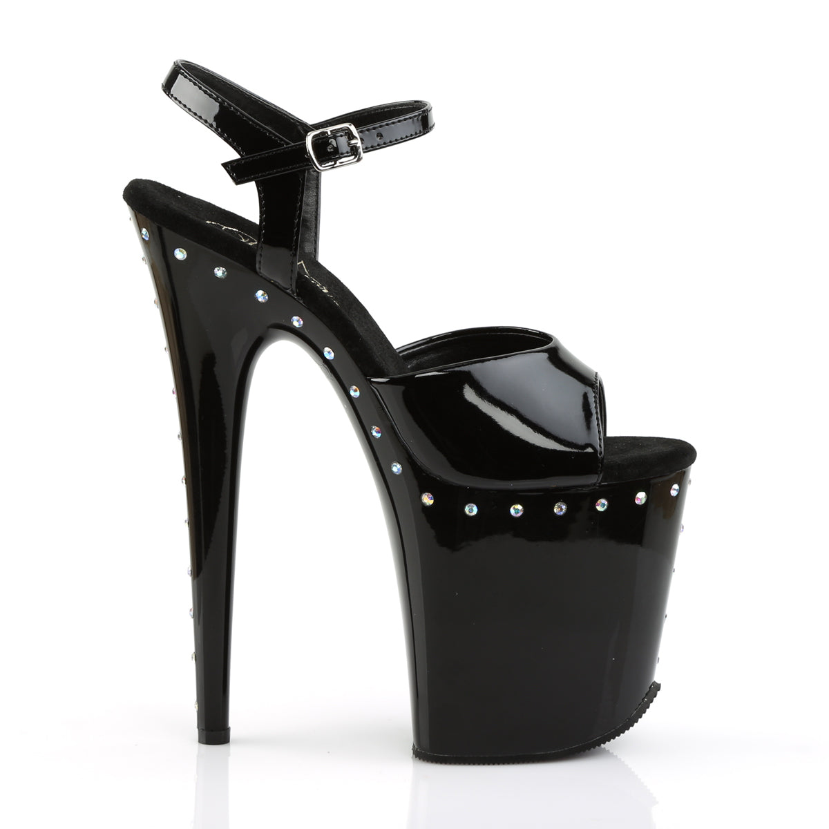 Pleaser Sandali da donna FLAMINGO-809ABLS BLK PAT / BLK