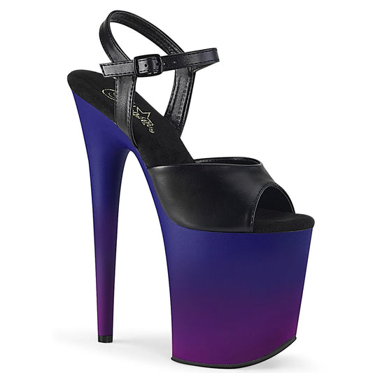 Pleaser Sandali da donna FLAMINGO-809BP BLK in ecopelle / blu-viola ombre