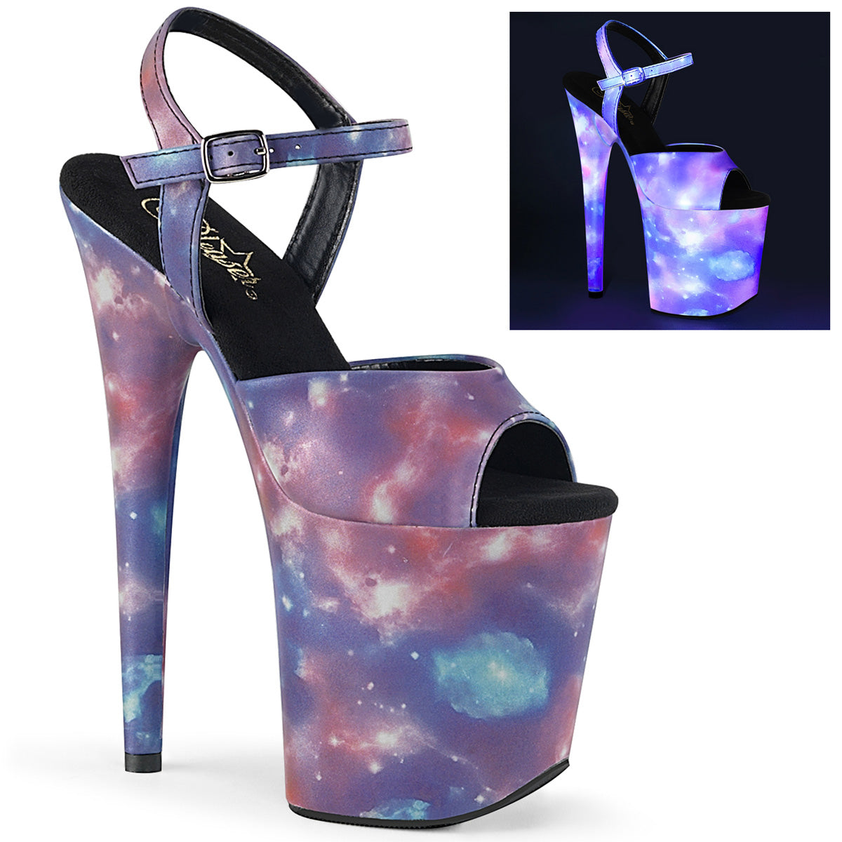 Pleaser Sandali da donna FLAMINGO-809Refl reflective / viola-blu viola-blu riflettente.