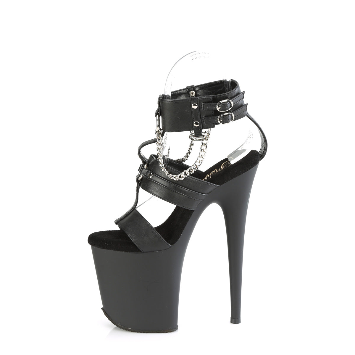 Pleaser FLAMINGO-861 Blk Faux Leather/Blk Matte