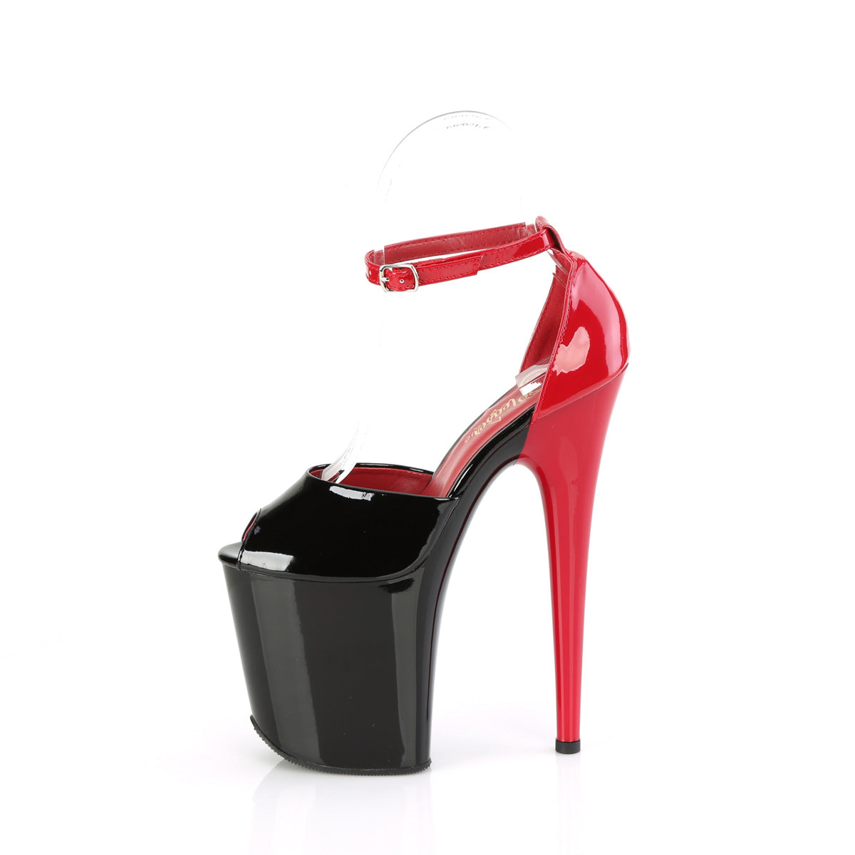Pleaser FLAMINGO-868 blk-rosso pat/blk rosso