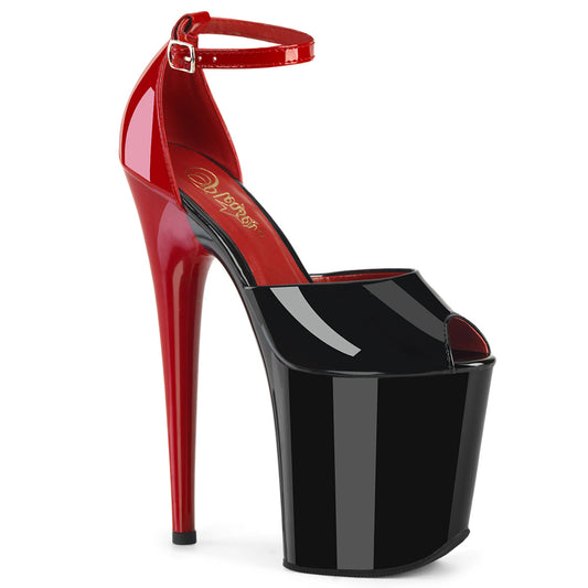 Pleaser   FLAMINGO-868 blk-rosso pat/blk rosso
