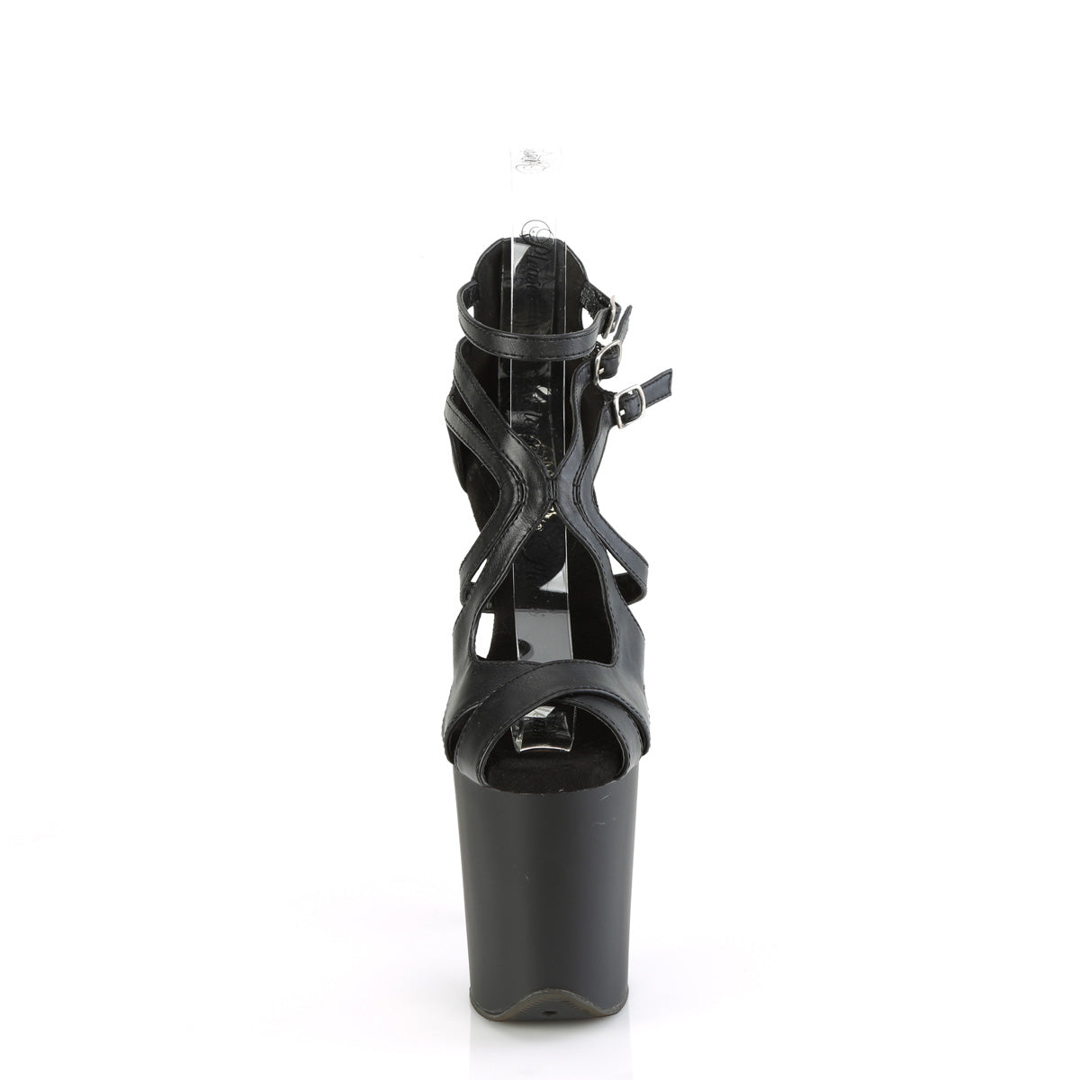 Pleaser FLAMINGO-877 Blk Faux Leather/Blk Matte