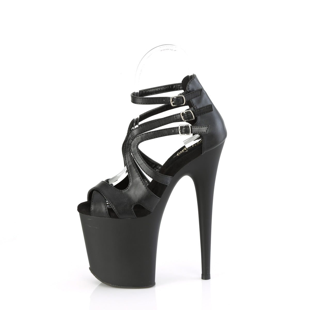 Pleaser FLAMINGO-877 Blk Faux Leather/Blk Matte