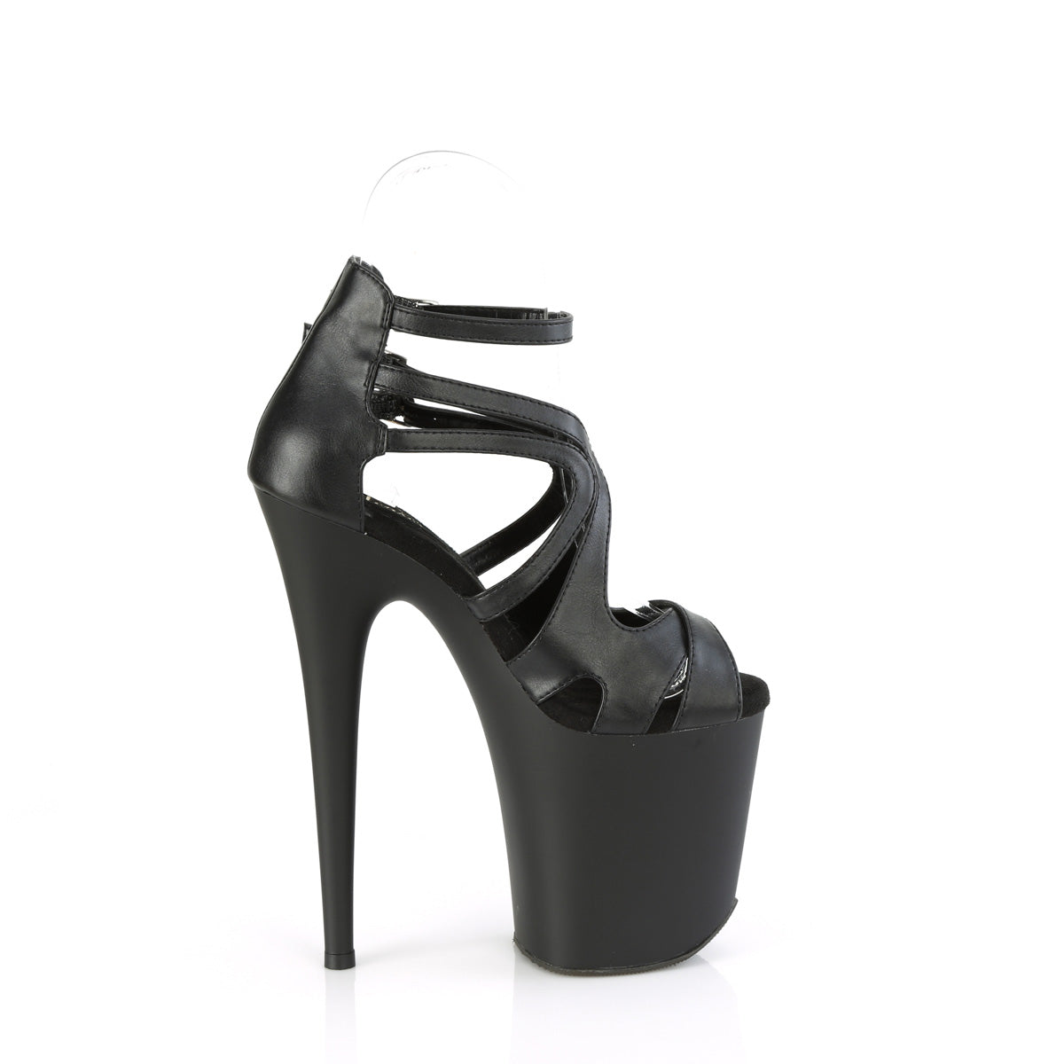 Pleaser FLAMINGO-877 Blk Faux Leather/Blk Matte