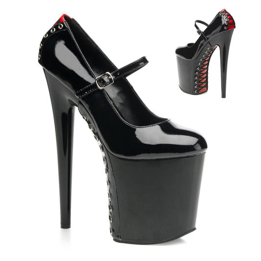 Pleaser Sandali da donna FLAMINGO-887FH BLK-RED PAT / BLK