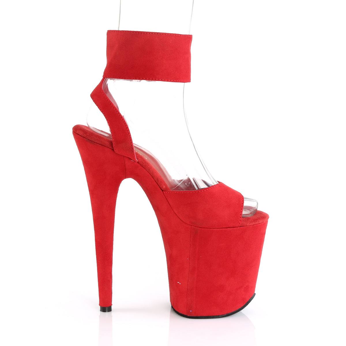Pleaser Sandali da donna FLAMINGO-891 Rosso in finta pelle scamosciata / rossa in finta pelle scamosciata