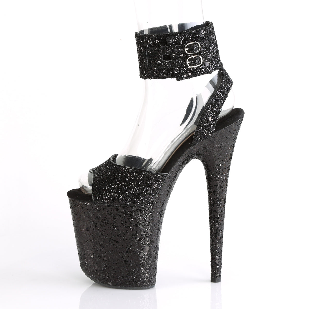 Pleaser Sandali da donna FLAMINGO-891lg Blk Glitter / Blk Glitter