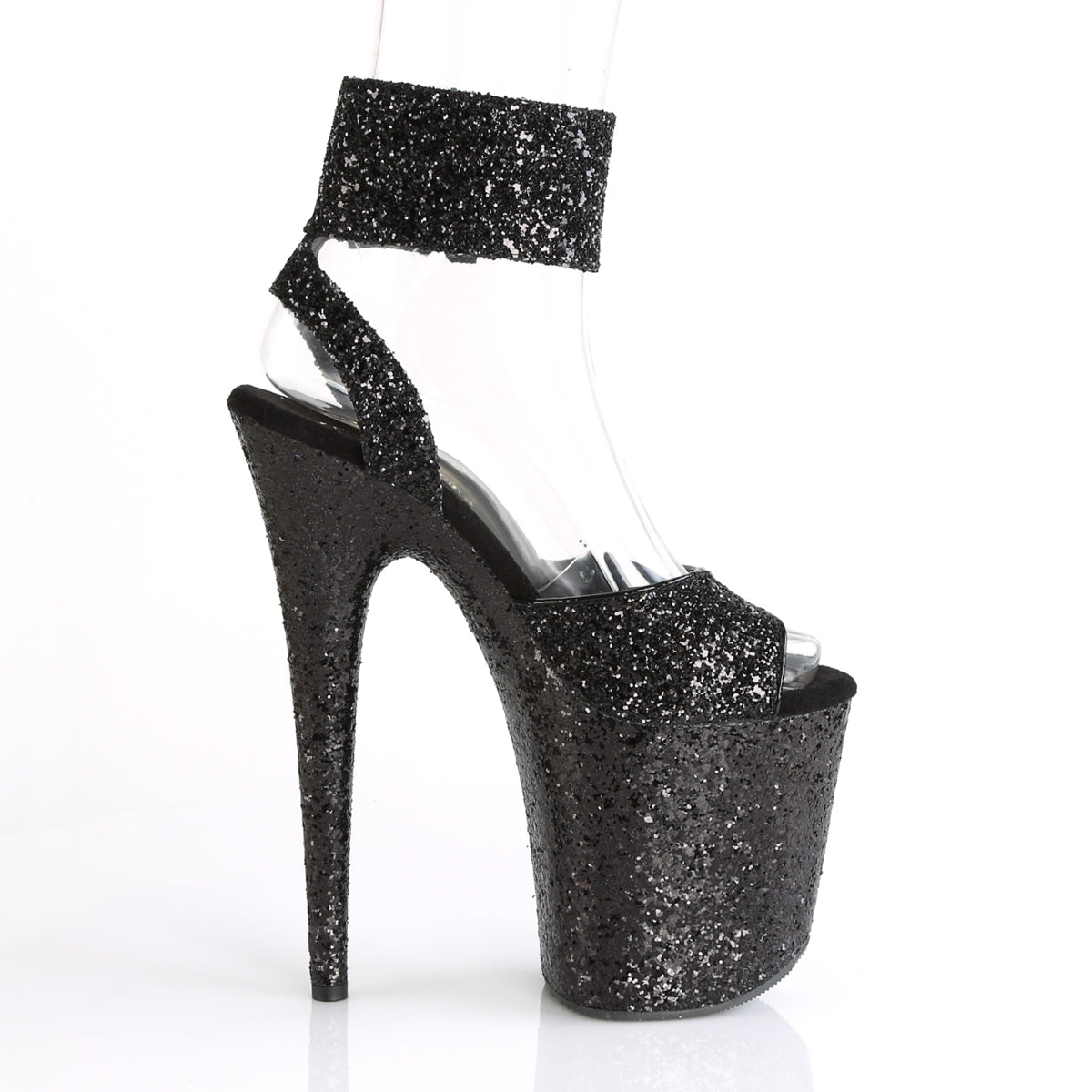 Pleaser Sandali da donna FLAMINGO-891lg Blk Glitter / Blk Glitter