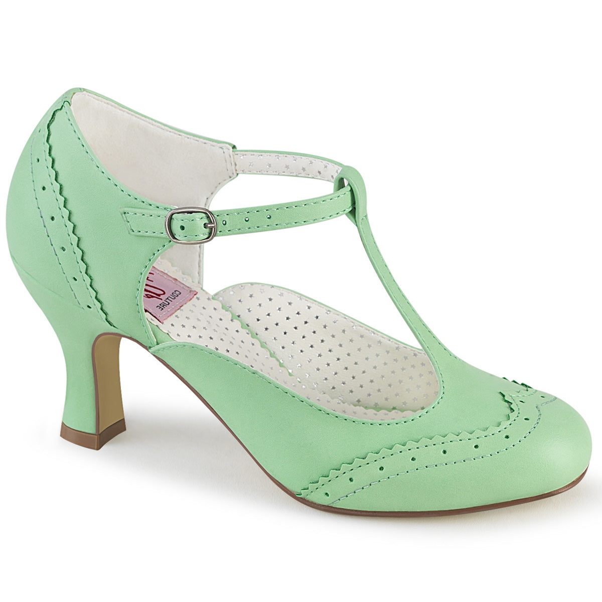 Pin Up Couture Womens Pumps FLAPPER-26 Mint Faux Leather