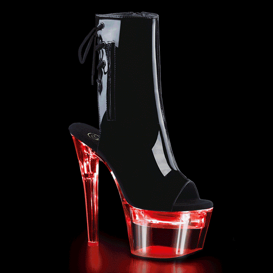 Pleaser Stivaletti da donna FLASHDANCE-1018-7 BLK PAT / CLR