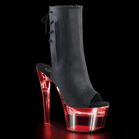 Pleaser Stivaletti da donna FLASHDANCE-1018-7 BLK in ecopelle / CLR