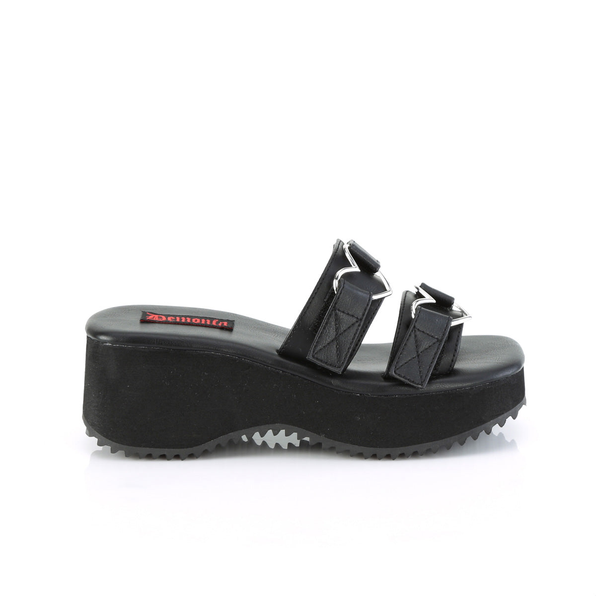 DemoniaCult Sandals FLIP-12 Blk Vegan Leather