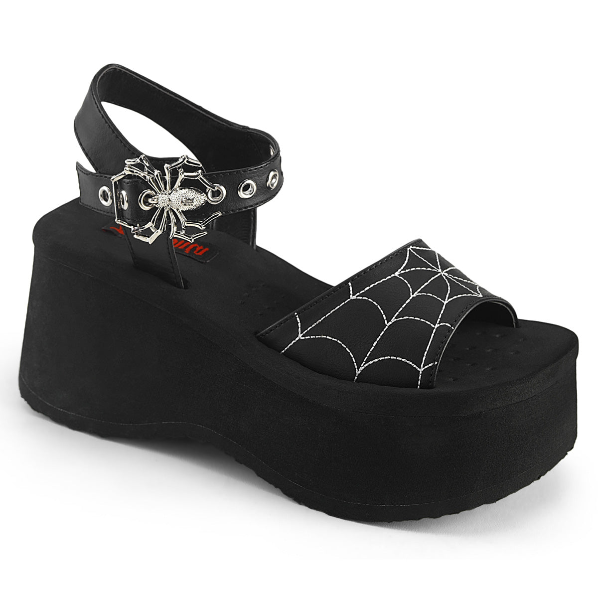 DemoniaCult  Sandali FUNN-10 pelle vegana BLK