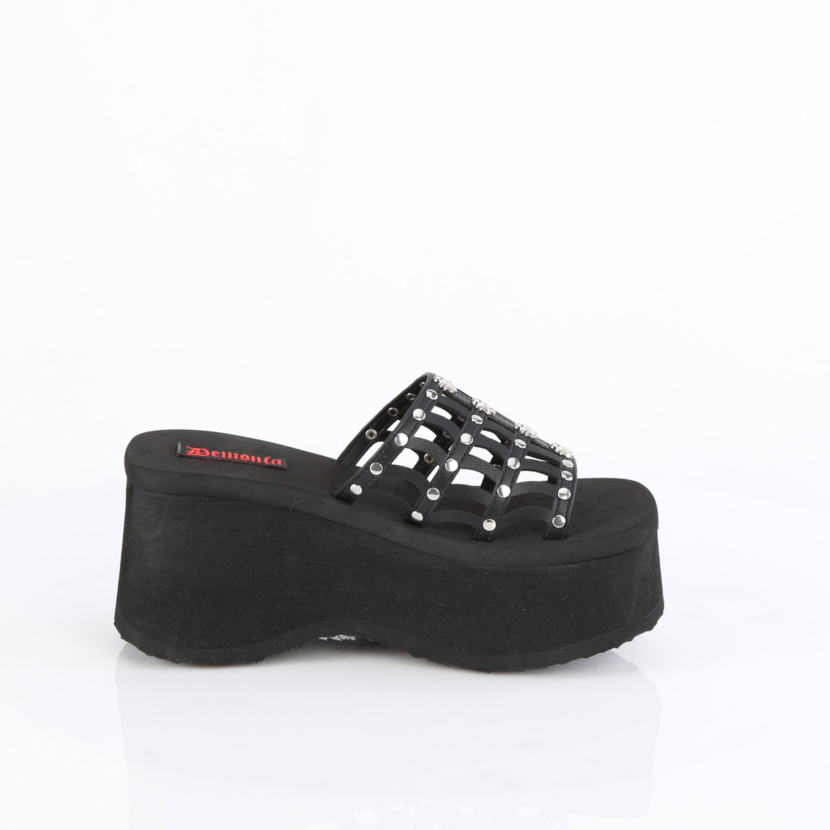 DemoniaCult Sandals FUNN-13 Blk Vegan Leather
