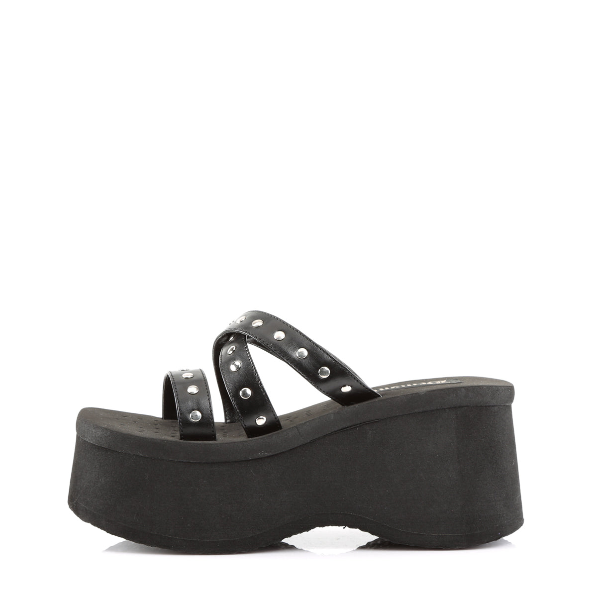 DemoniaCult Sandali femminili FUNN-19 pelle vegana BLK