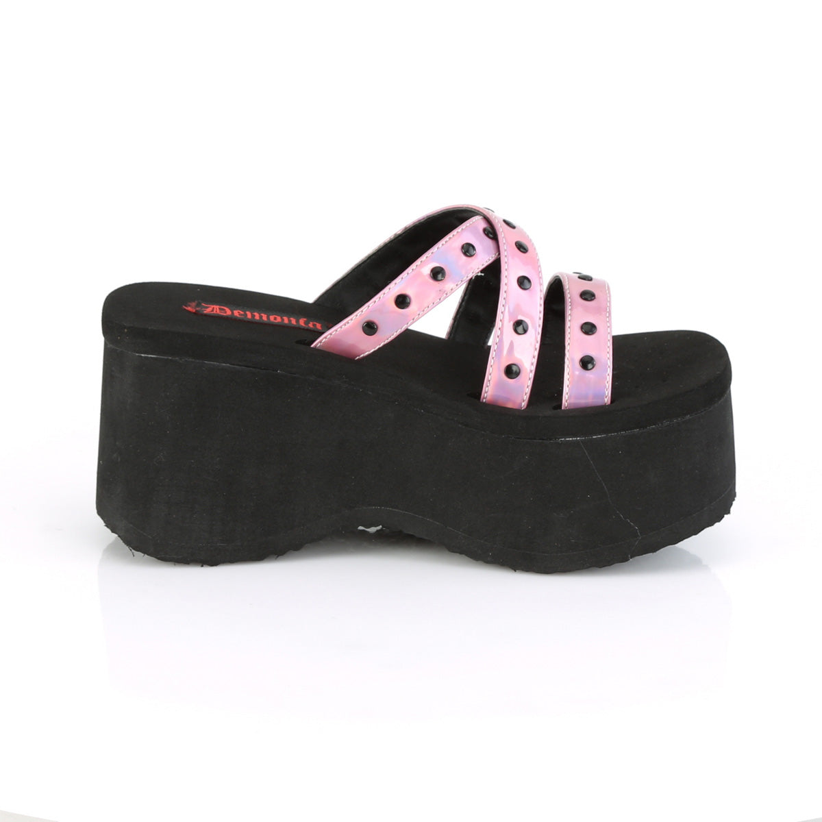 DemoniaCult Sandali femminili FUNN-19 ologramma rosa