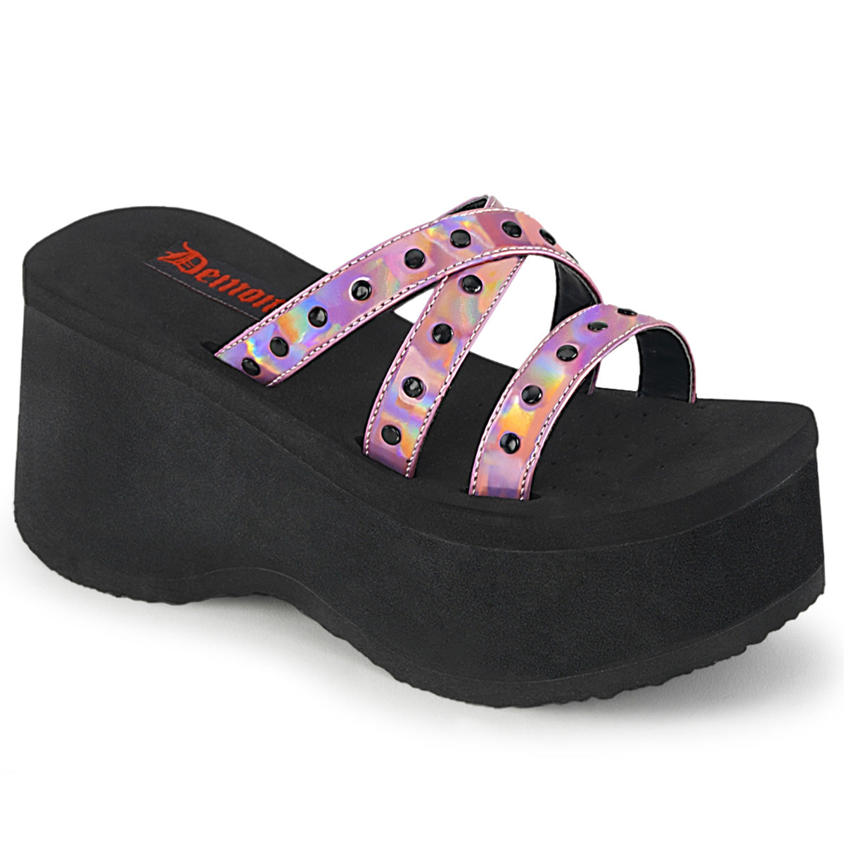 DemoniaCult Sandali femminili FUNN-19 ologramma rosa