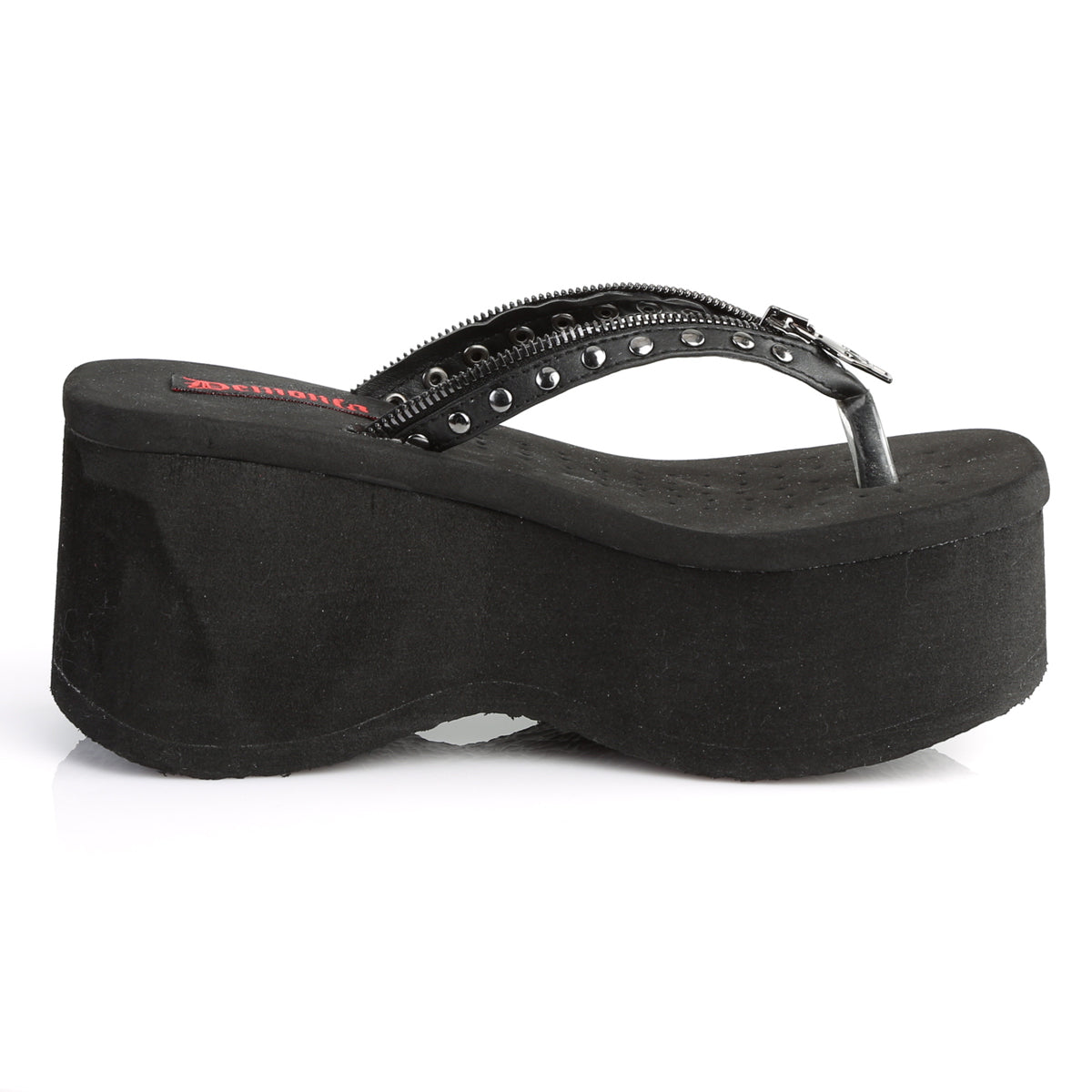 DemoniaCult Sandali femminili FUNN-33 pelle vegana BLK