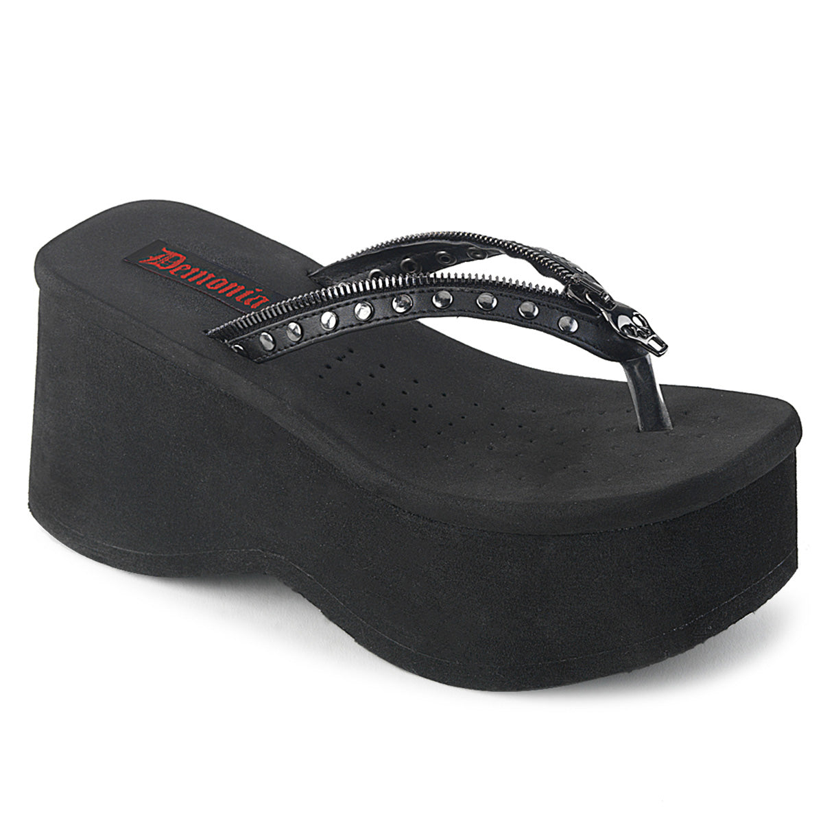 DemoniaCult Sandali femminili FUNN-33 pelle vegana BLK