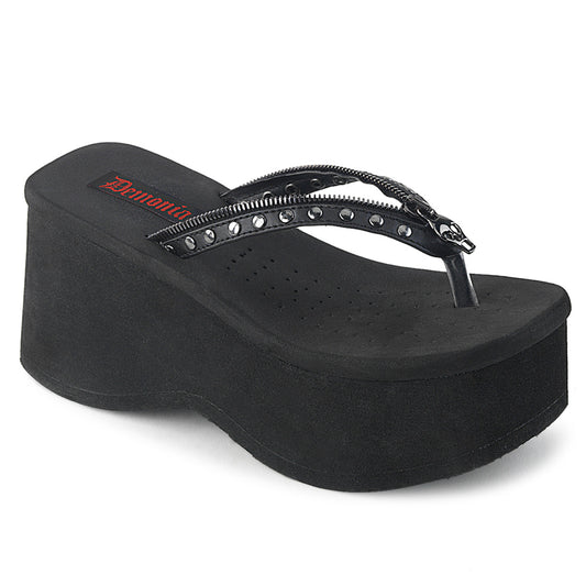 DemoniaCult Sandali femminili FUNN-33 pelle vegana BLK