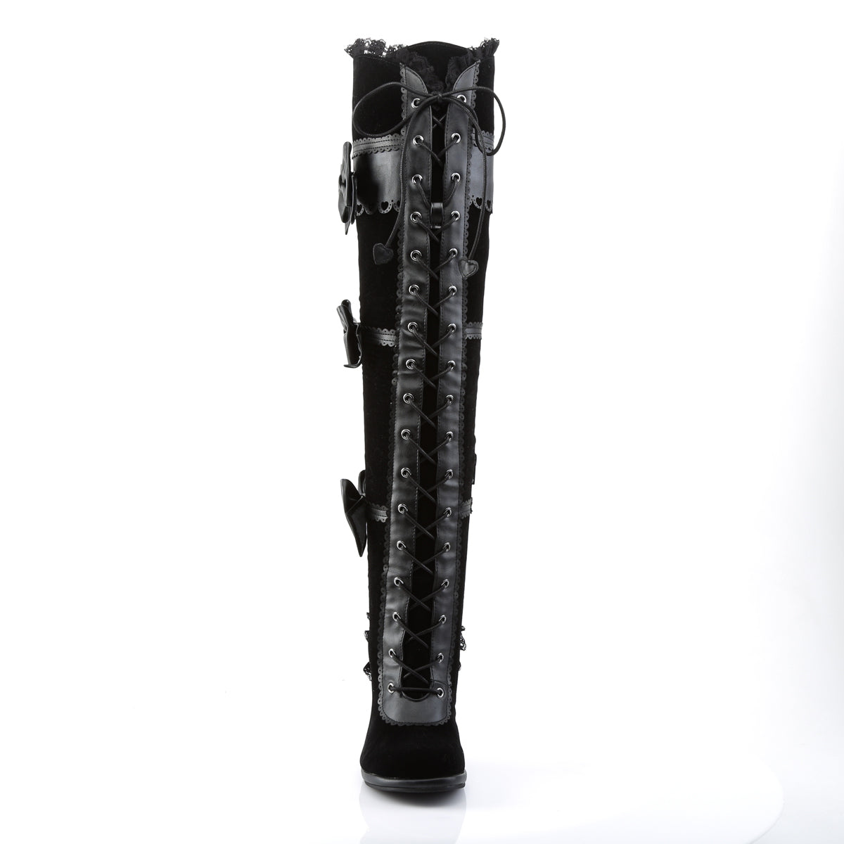 DemoniaCult Stivali da donna GLAM-300 BLK VEGAN PELLEVET
