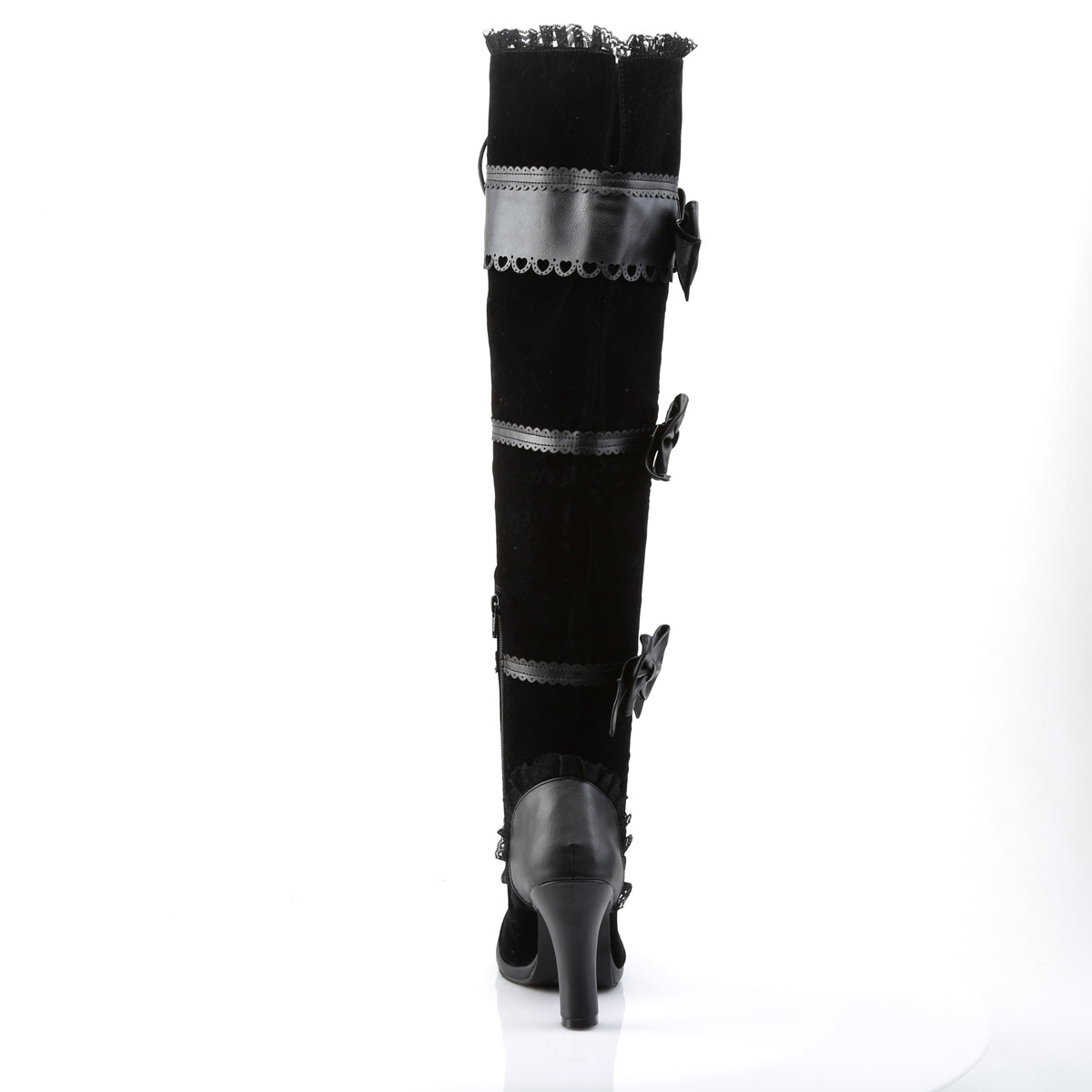 DemoniaCult Stivali da donna GLAM-300 BLK VEGAN PELLEVET