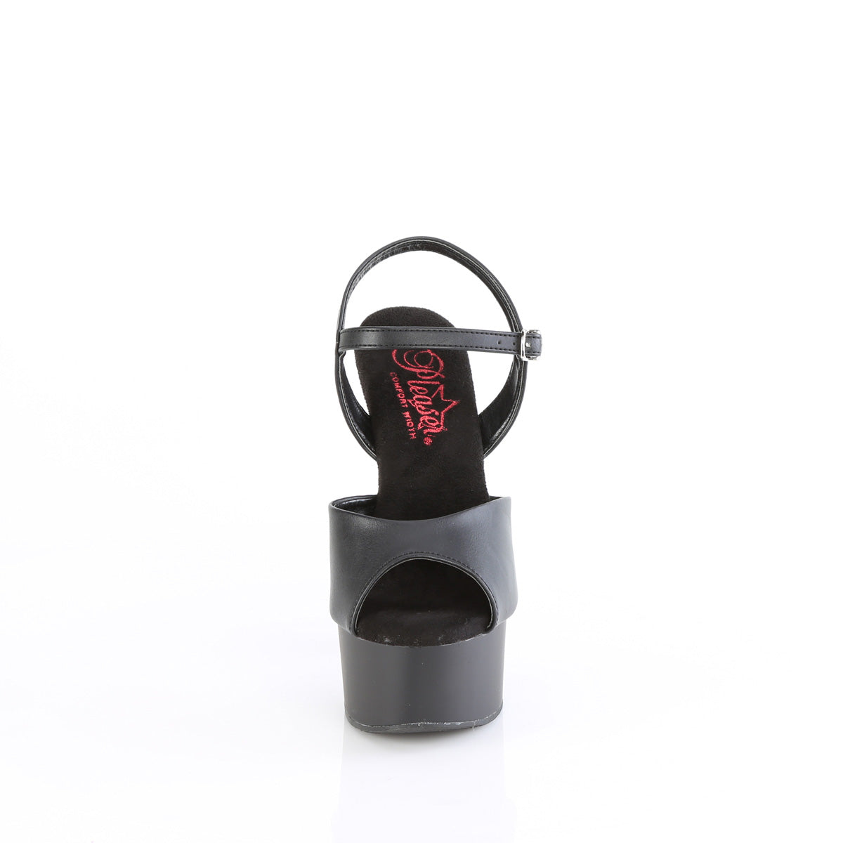 Pleaser GLEAM-609 Blk Faux Leather-Blk Matte