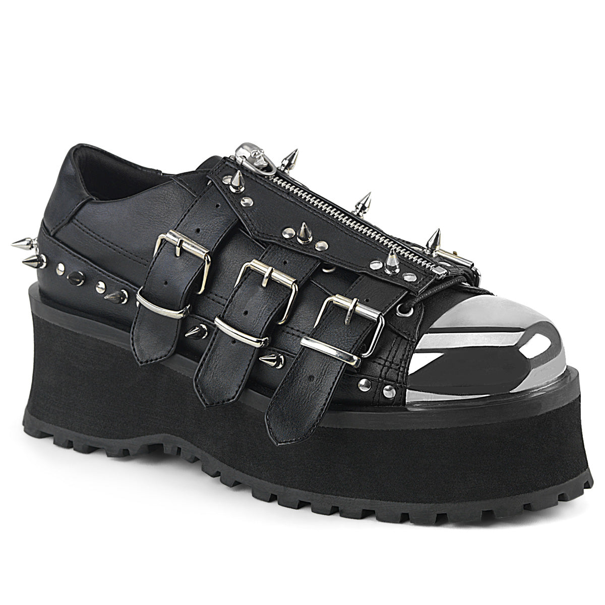 DemoniaCult Stivali da uomo GRAVEDIGGER-03 pelle vegana BLK