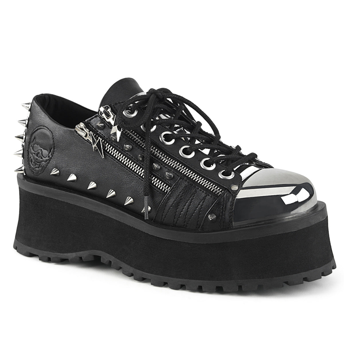 DemoniaCult Stivali da uomo GRAVEDIGGER-04 pelle vegana BLK
