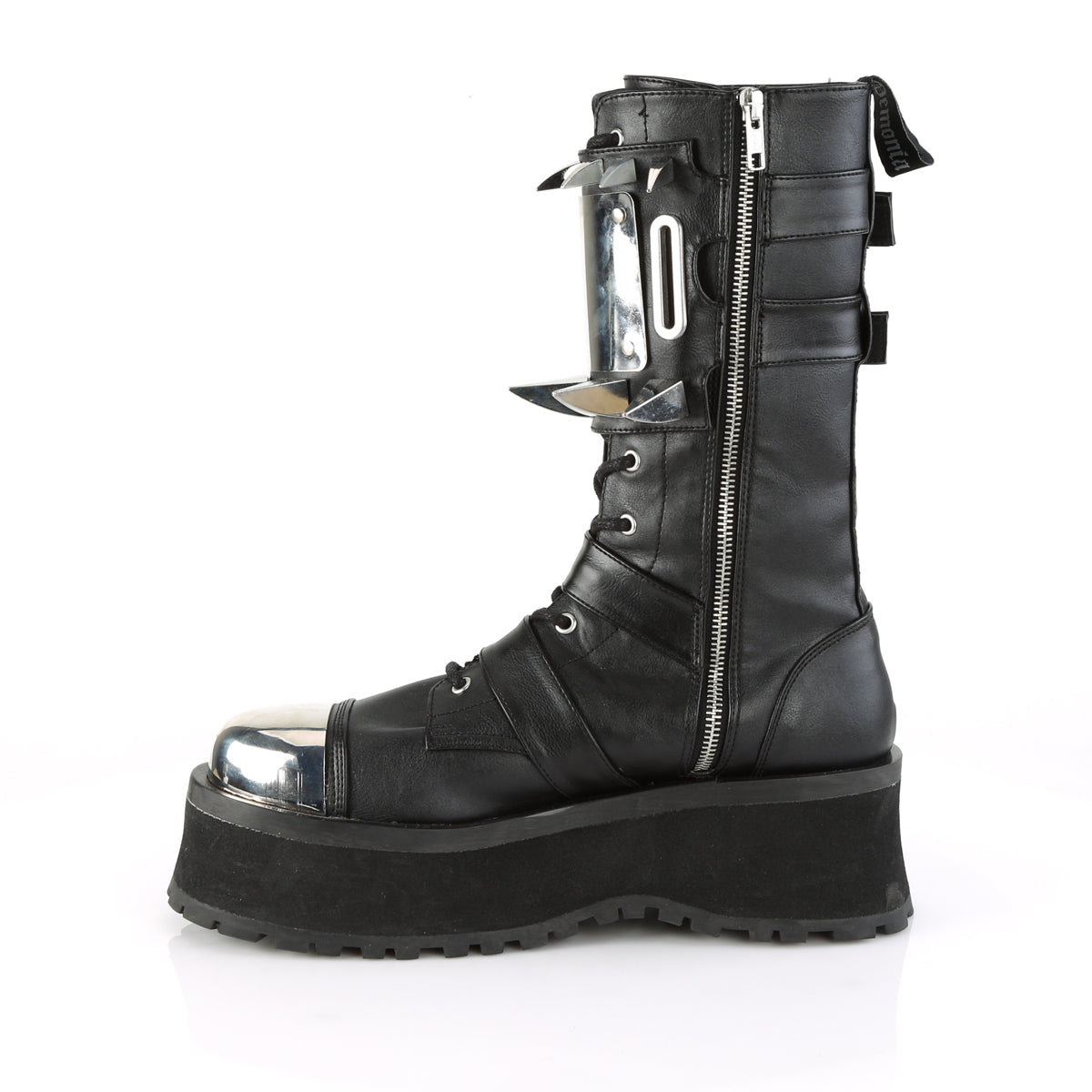 DemoniaCult Stivali da uomo GRAVEDIGGER-250 pelle vegana BLK