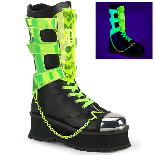 DemoniaCult Stivali da uomo GRAVEDIGGER-255 pelle vegana BLK
