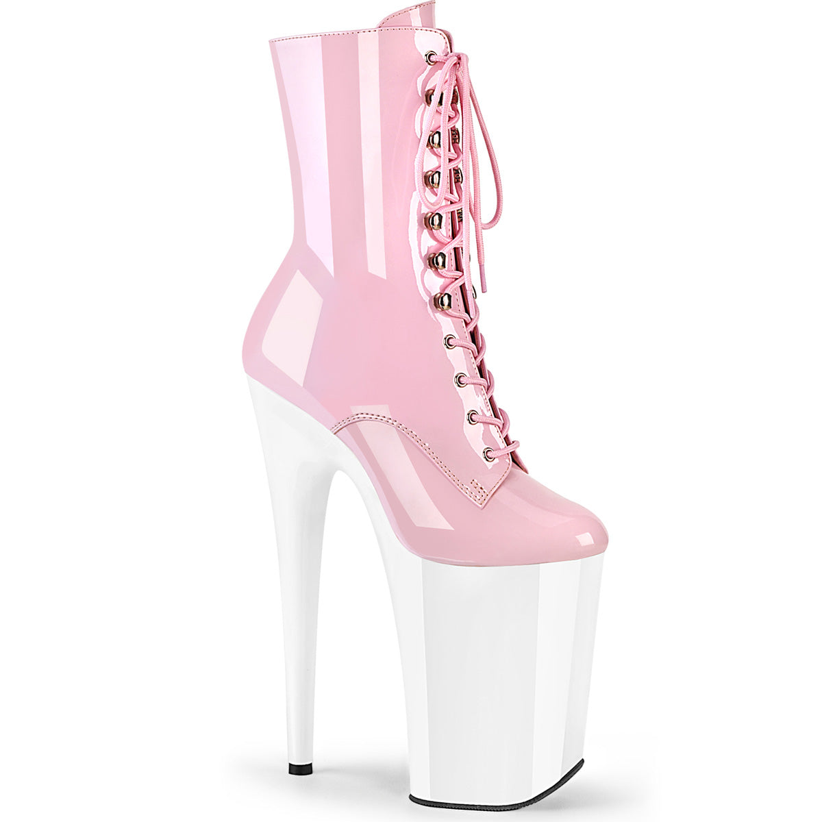 Pleaser Ankle Boots INFINITY-1020 B. Pink Pat/Wht