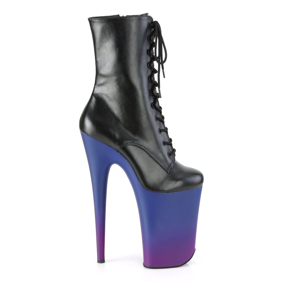 Pleaser Stivaletti da donna INFINITY-1020BP BLK in ecopelle / blu-viola ombre