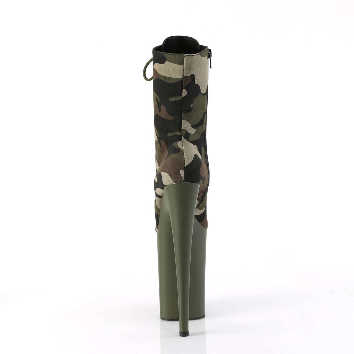 Pleaser Ankle Boots INFINITY-1020CAMO Green Camo Fabric/Dark Olive Matte