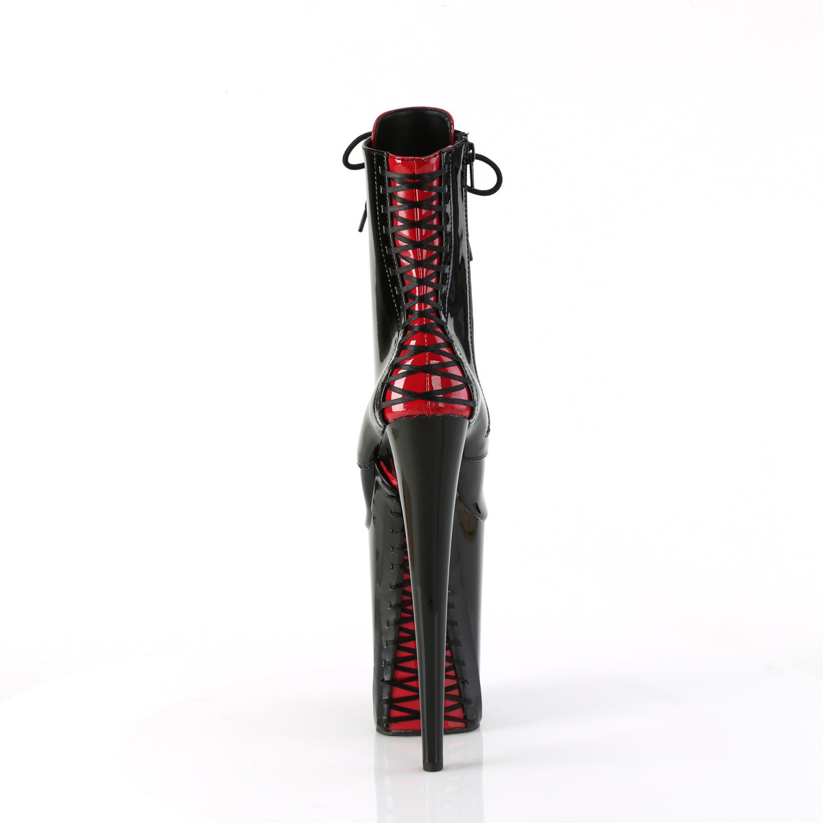 Pleaser Stivali alla caviglia INFINITY-1020fh blk-rosso pat/blk-rosso
