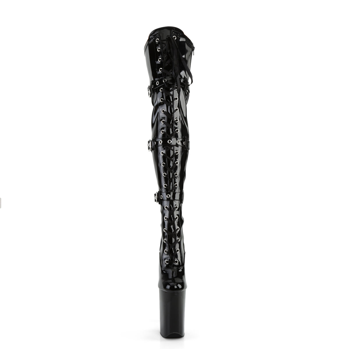 Pleaser Stivali da donna INFINITY-3028 BLK Stretch Pat / Blk