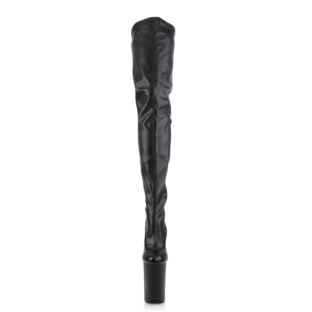 Pleaser Stivali da donna INFINITY-4000 BLK STR FAUX PELLE / BLK MATTE