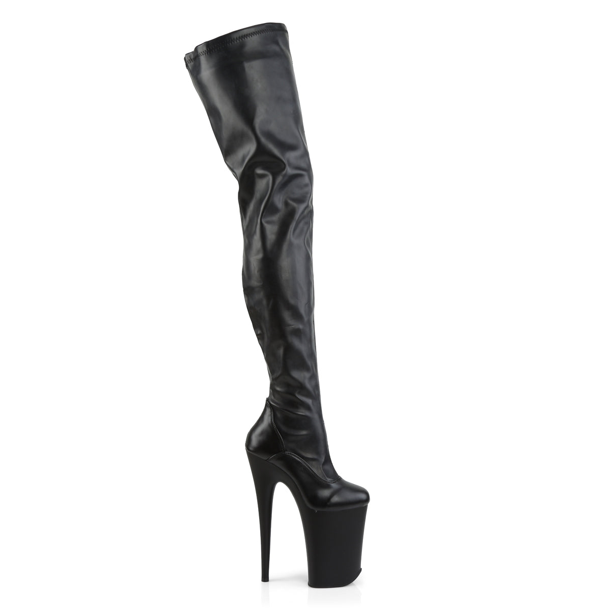 Pleaser Stivali da donna INFINITY-4000 BLK STR FAUX PELLE / BLK MATTE