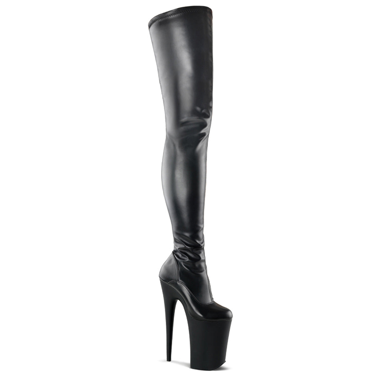 Pleaser Stivali da donna INFINITY-4000 BLK STR FAUX PELLE / BLK MATTE