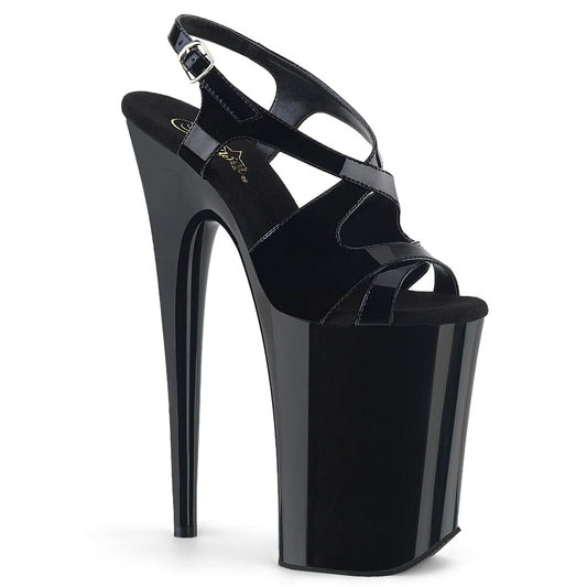 Pleaser Sandali da donna INFINITY-930 BLK PAT / BLK