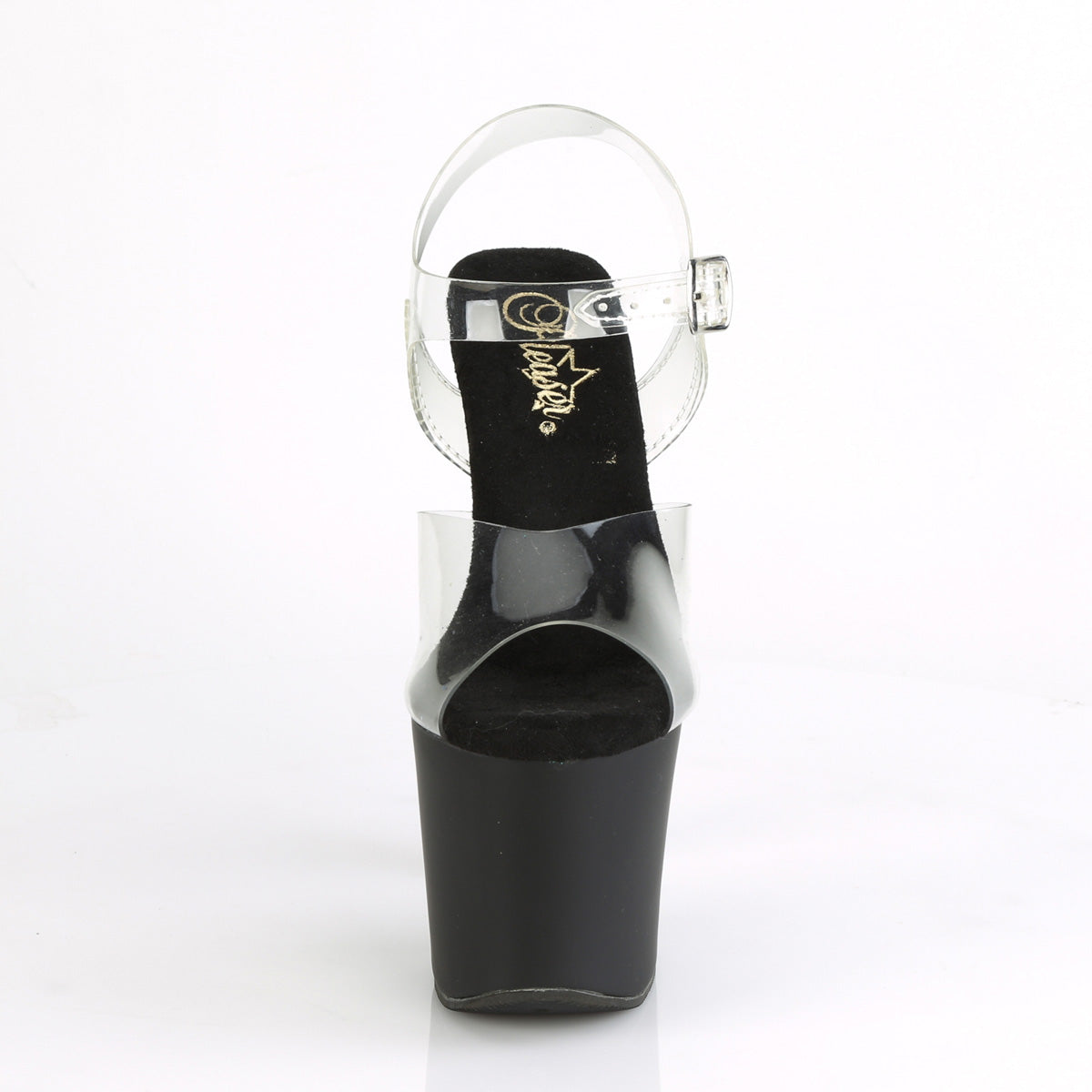 Pleaser Sandali da donna IRONGRIP-708 CLR / BLK matte-slv spazzolato