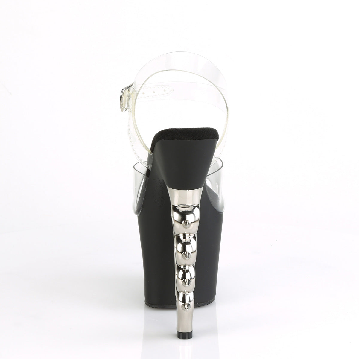 Pleaser Sandali da donna IRONGRIP-708 CLR / BLK matte-slv spazzolato