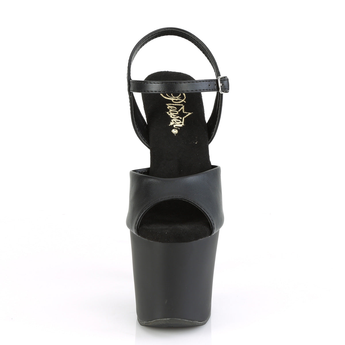 Pleaser Sandali da donna IRONGRIP-709 BLK F.Leather / Blk Matte-SLV spazzolato