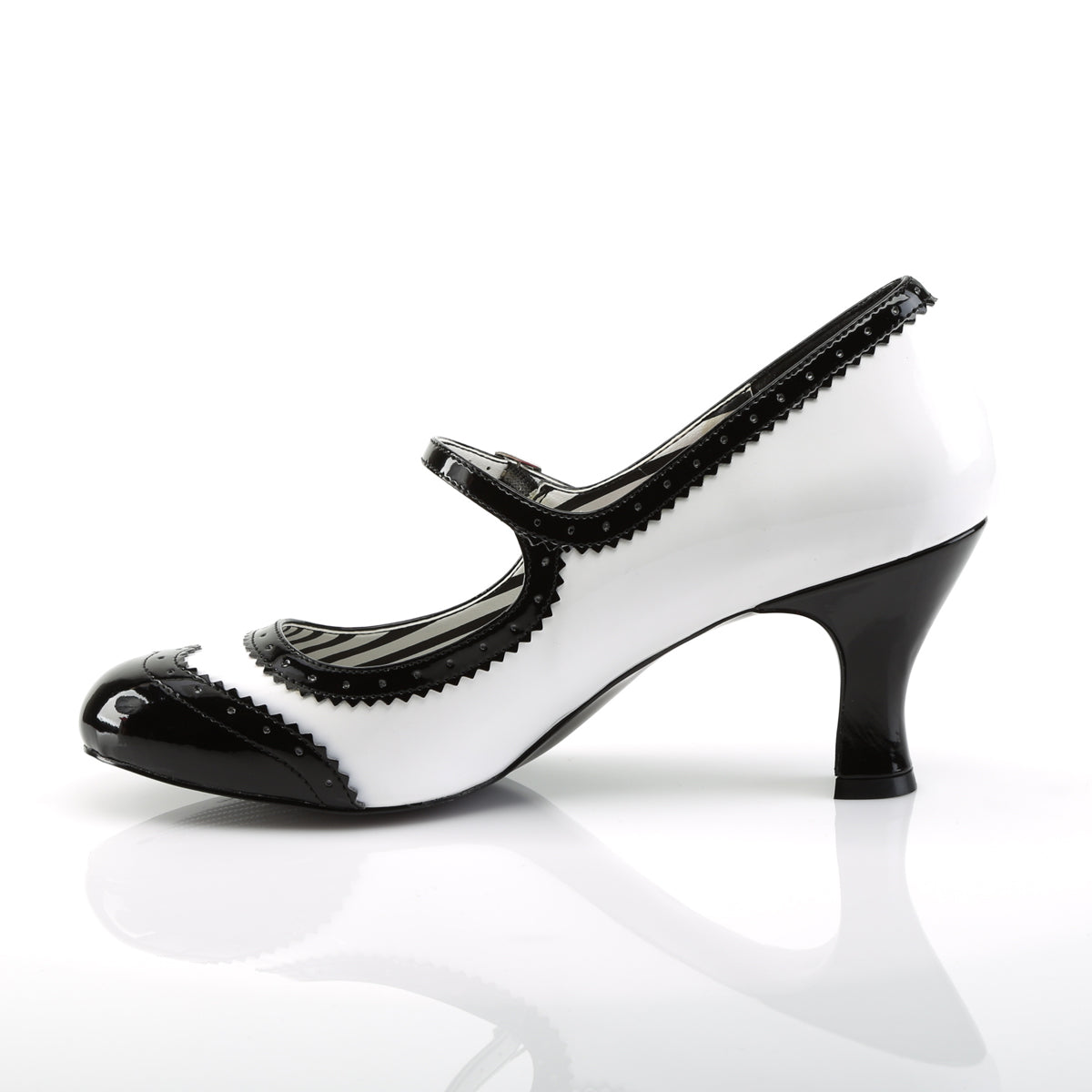 Pleaser Pink Label Pompe da donna JENNA-06 wht-blk pat