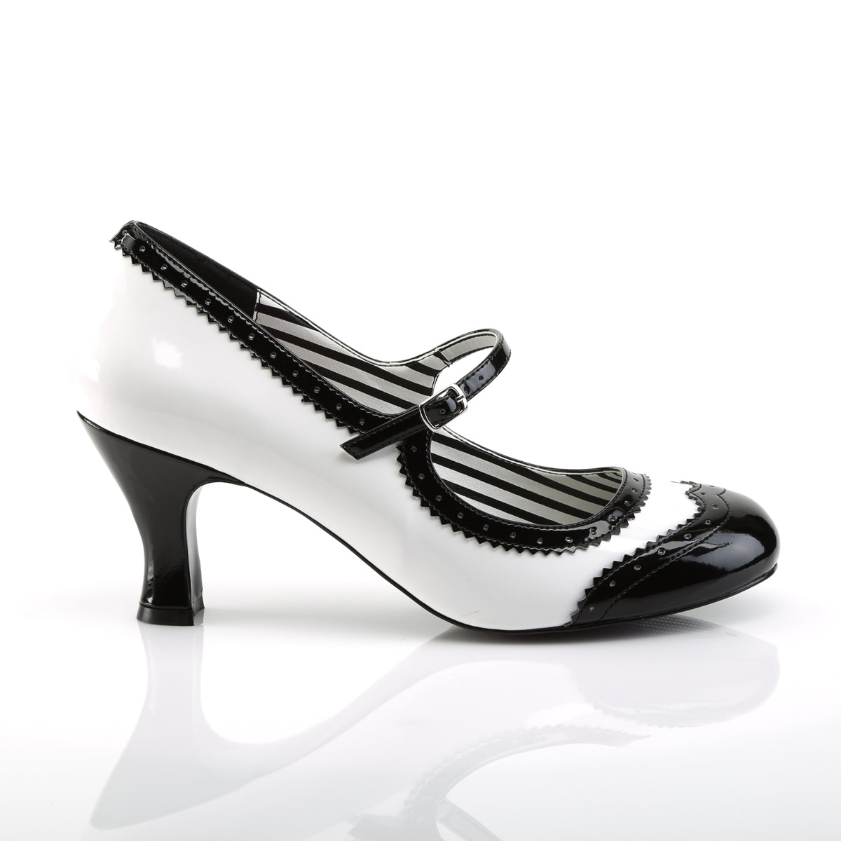 Pleaser Pink Label Pompe da donna JENNA-06 wht-blk pat