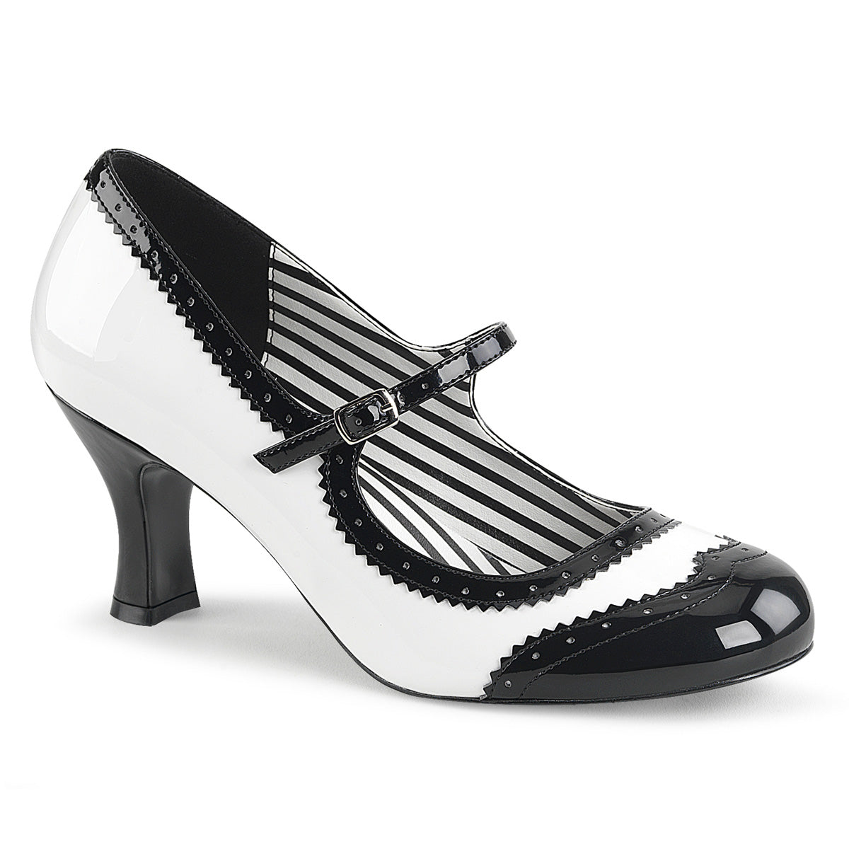 Pleaser Pink Label Pompe da donna JENNA-06 wht-blk pat