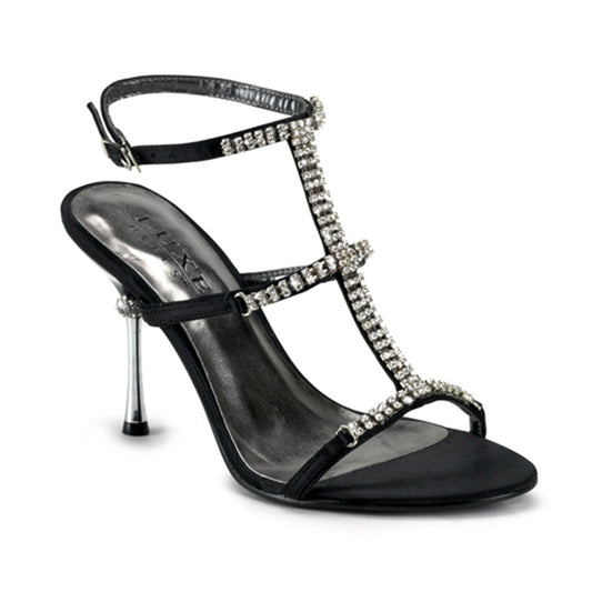 Pleaser Party & Prom Womens Sandals JEWEL-27 Blk Satin